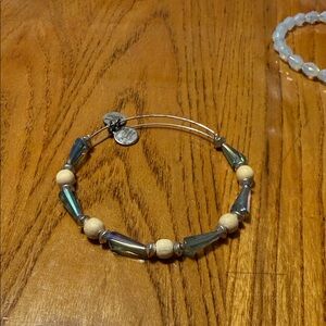 Alexon and Ani Bracelet with Iridescent and wooden beaded Accents